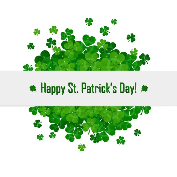 Saint Patrick's day vector frame with green shamrock — Stock Vector