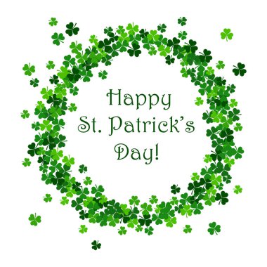 Aziz Patrick günü vektör çerçeve Yeşil yonca ile