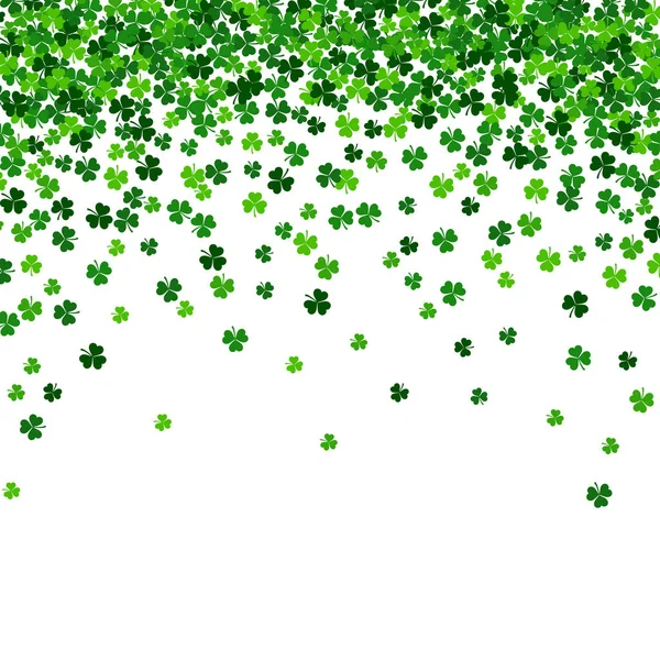 Vektorillustration mit grünen Shamrocks auf weißem Hintergrund — Stockvektor