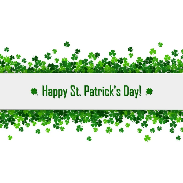 Saint Patrick's day vector frame met groene klaver — Stockvector