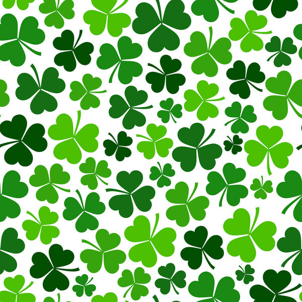 вектор День Святого Патрика бесшовный трилистник фон
