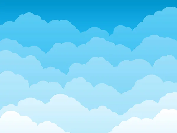 Vector illustration of blue sky background with clouds — Stock Vector