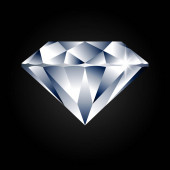 Vektorillustration des Diamanten auf schwarzem Hintergrund