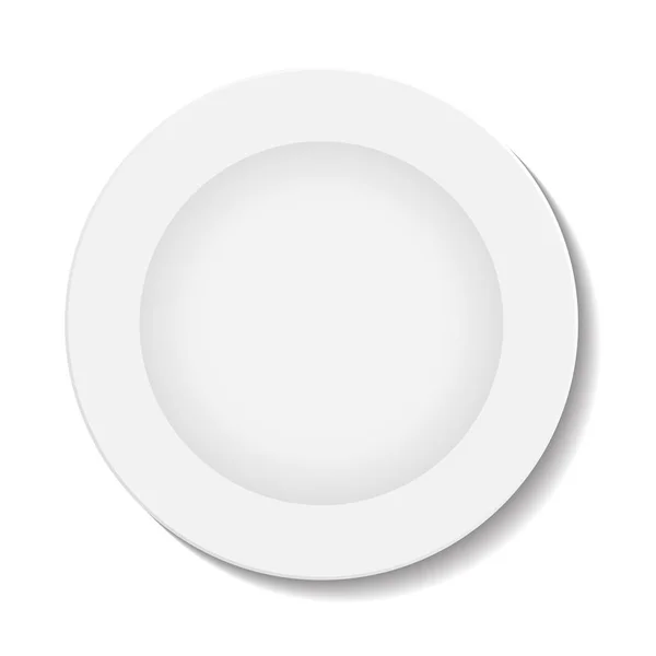 Векторна ілюстрація білої тарілки на білому тлі — стоковий вектор