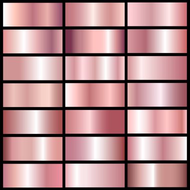 pembe altın metall gradyanların vektör koleksiyonu