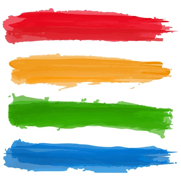 Collection vectorielle de brosses sèches colorées en style grunge — Image vectorielle