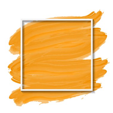 sarı fırçalanmış arka plan üzerinde beyaz çerçeve vektör illüstrasyon