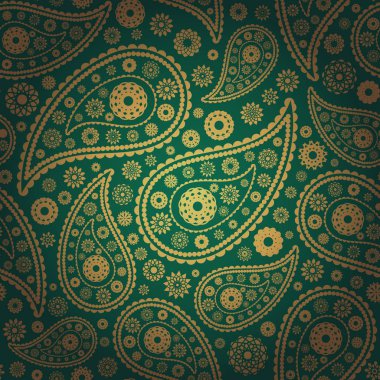 renkli paisley dikişsiz arka plan vektör illüstrasyon