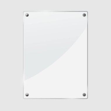 ekose arka plan üzerinde cam veya plastik şeffaf panel vektör illüstrasyon