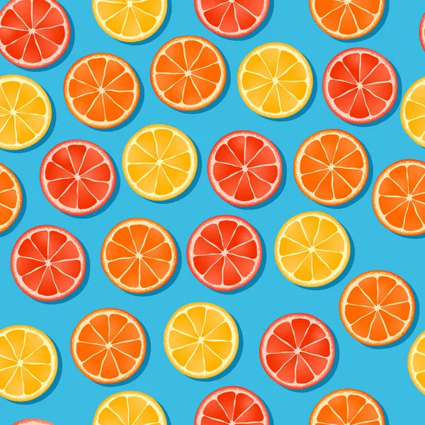 Vector illustration of seamless background with citrus — Stock Vector