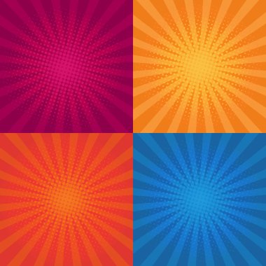 hafltone etkisi ile retro tarzda arka planlar vektör koleksiyonu