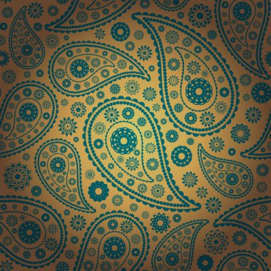 renkli paisley dikişsiz arka plan vektör illüstrasyon