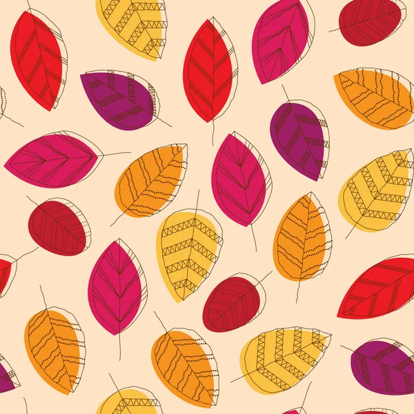 Vector Fondo Sin Costuras Con Hojas Color Otoño — Vector de stock