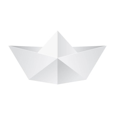 Beyaz gerçekçi kağıt geminin vektör çizimi