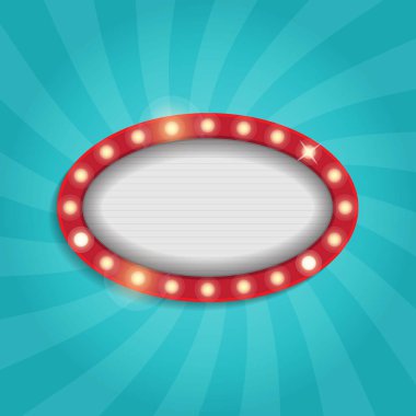 vektör neon parlak büyük tahta retro biçiminde