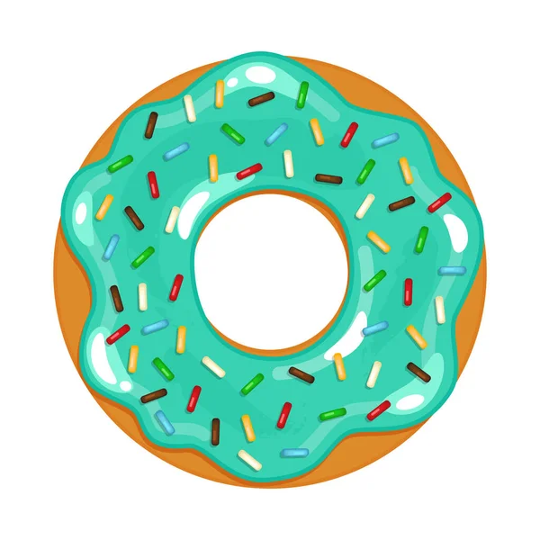 白色背景上彩色真实感甜甜圈的矢量图解 图库插图