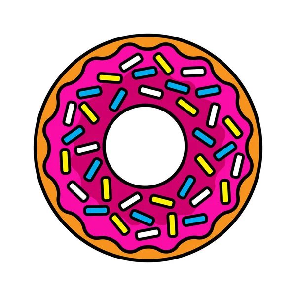 Vektor Illustration Von Farbigen Realistischen Donut Auf Weißem Hintergrund — Stockvektor