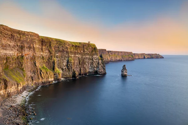 214 Metros Altura Falésias Moher Com Torre Briens — Fotografia de Stock