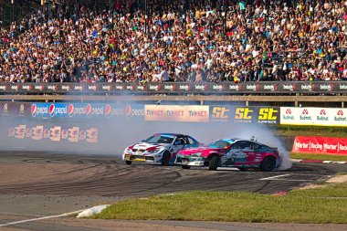 Riga, Letonya - 02 Ağustos 2019 - Jack Shanahan andrius Vasiliauskas'a karşı