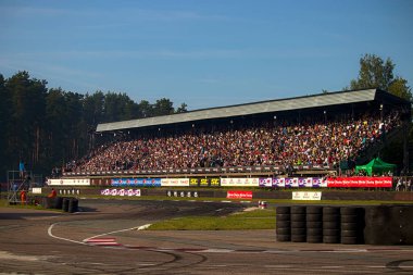 Riga, Letonya - 02 Ağustos 2019 - Riga'nın Drift kralının ana sahnesi