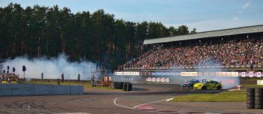 Riga, Letonya - 02 Ağustos 2019 - Johannes Houtondji varsus Adam Zalewski