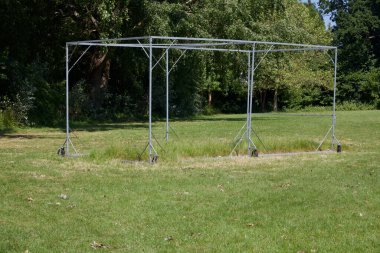 Ağsız cırcır böceği kafesi, arka planda ağaçlar