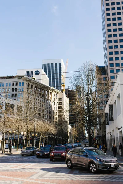 Seattle États Unis Avril 2019 Voitures Dans Les Rues Centre — Photo