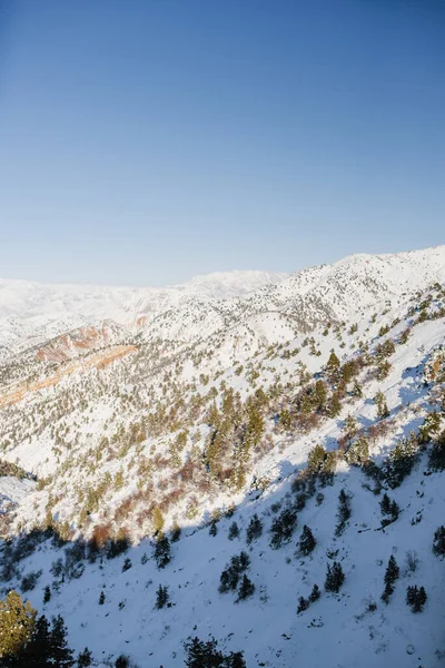 Las Majestuosas Montañas Tien Shan Invierno Uzbekistán Maravilloso Paisaje Invierno — Foto de Stock