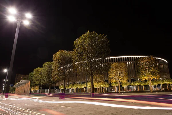 Night Krasnodar city lights long exposure stadium