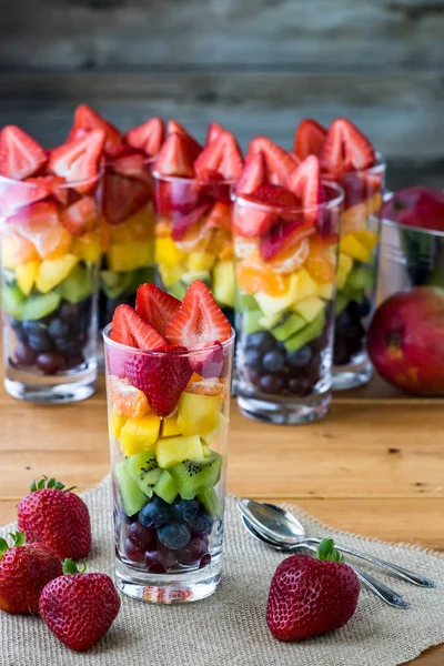 Rainbow fruit salad — Stock Photo, Image