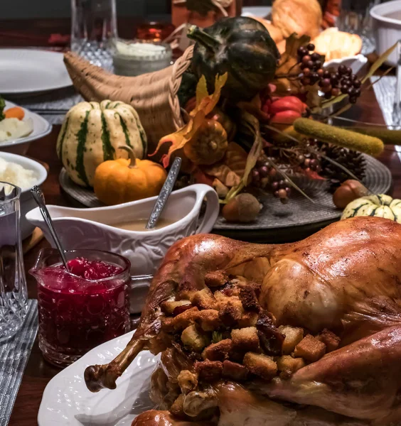 Thanksgiving kalkoen diner. — Stockfoto