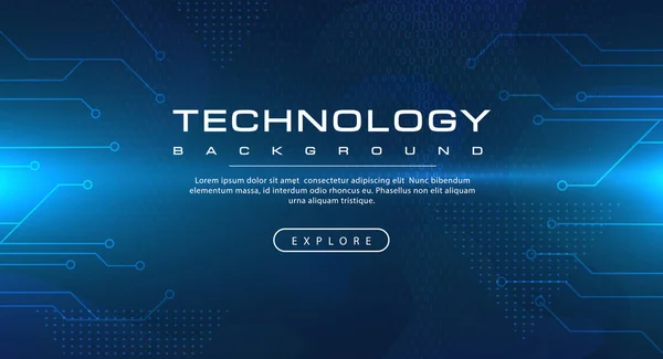Technologie Banner blauer Hintergrund Konzept mit Lichteffekten, Illustrationsvektor — Stockvektor