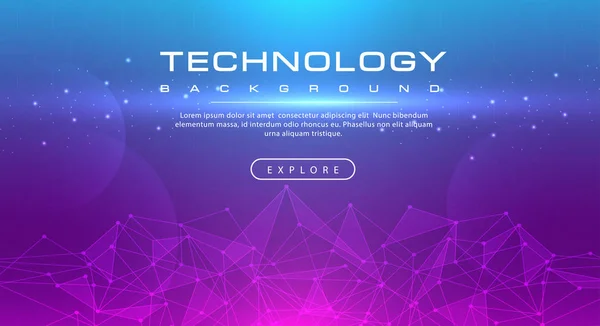 Technologie Banner Linie Effekte Tech Rosa Blau Hintergrundkonzept Mit Lichteffekten — Stockvektor