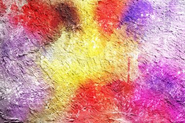 Dijital fırça tekniği ile soyut resim çizilmiş suluboya arka plan, grafik tasarım için suluboya desenli tam renkli doku arka plan duvar kağıdı