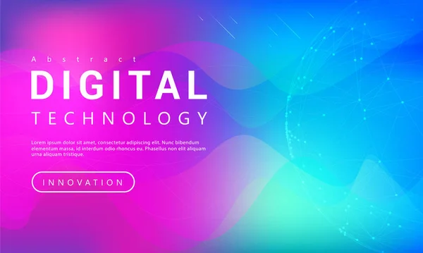 Tecnologia Digitale Banner Viola Blu Concetto Sfondo Con Effetti Luce — Vettoriale Stock