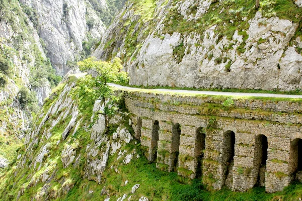 Cares Rivier Route Een Pad Door Een Canyon Asturië Spanje — Stockfoto