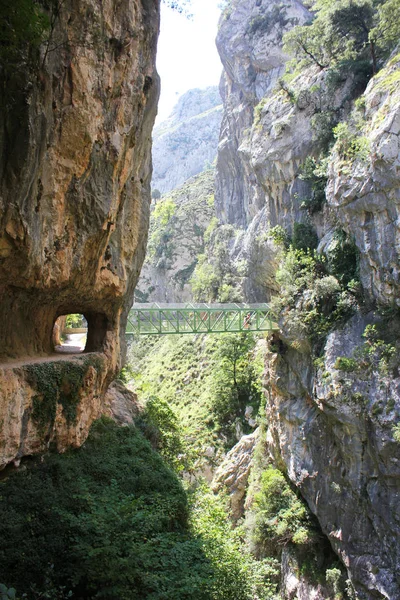 De Cares rivier route, een pad door een canyon in Asturië, Spanje — Stockfoto