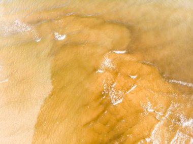 Bir plaj kum ve dalgalar, Denia, İspanya'nın havadan görünümü