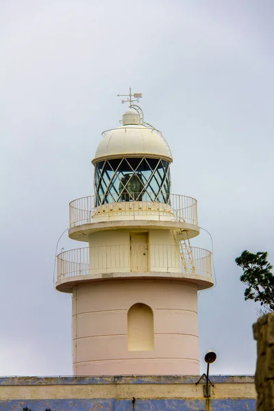 LIghthouse in the cape of San Antonio, in Javea, Spain, on a cloudy day — Stock Photo, Image