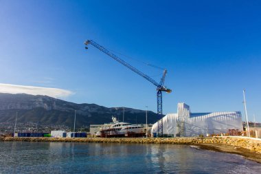 Bir gemi yapım aşamasında Denia, İspanya kuru havuzda