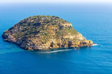 Aerial view of Portitxol Island in Javea, Spain clipart