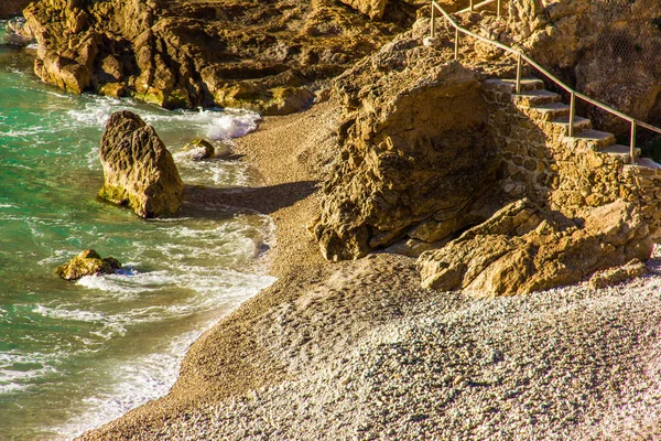 Plaja La Granadella din Javea, Spania, într-o zi însorită — Fotografie, imagine de stoc