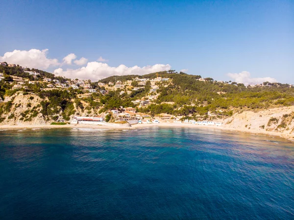 Havadan görünümü Portitxol Barraca Beach Javea, İspanya