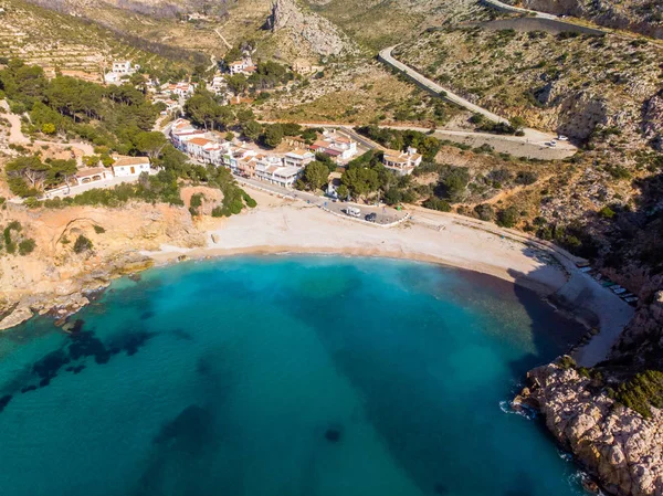 Vista aérea da praia de Granadella cove em Javea, Espanha — Fotografia de Stock