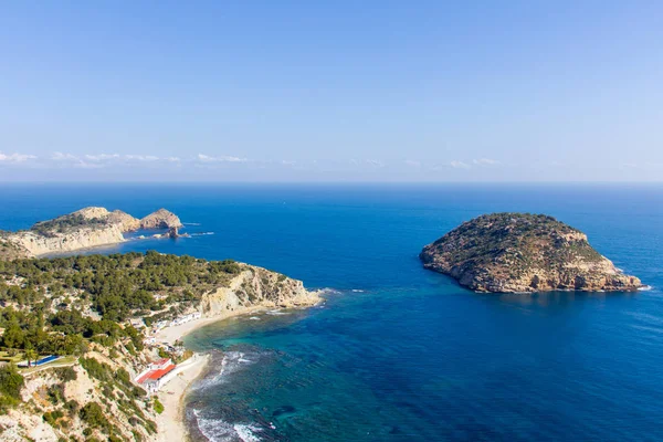 Javea, Spai Portitxol Adası ve Barraca plaj havadan görünümü