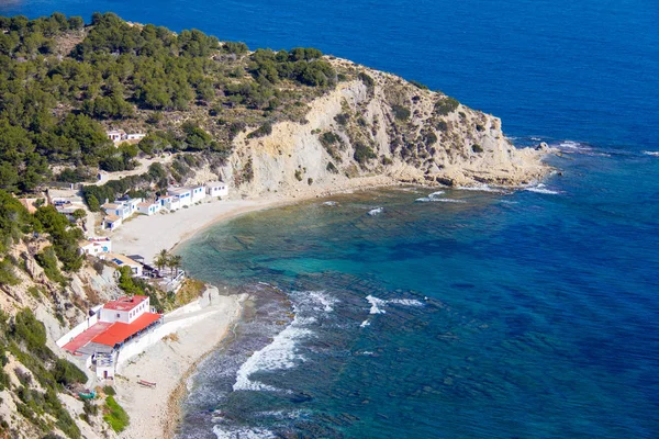 Luchtfoto van Portitxol Barraca strand in Javea, Spanje — Stockfoto