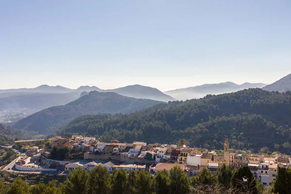 Alicante, İspanya La Vall de Laguar Campell şehrin panoramik görünüm — Stok fotoğraf