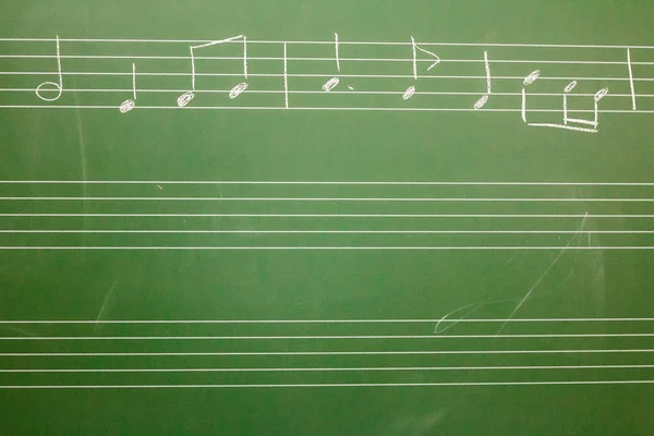 Bir kara tahta üzerinde müzik notaları