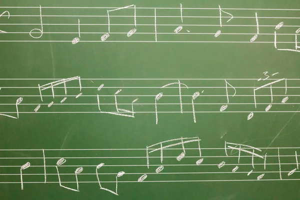 Bir kara tahta üzerinde müzik notaları