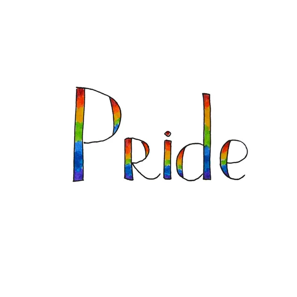 LGBT-hráva, kreslené vícebarevné písmo na bílém pozadí. — Stock fotografie